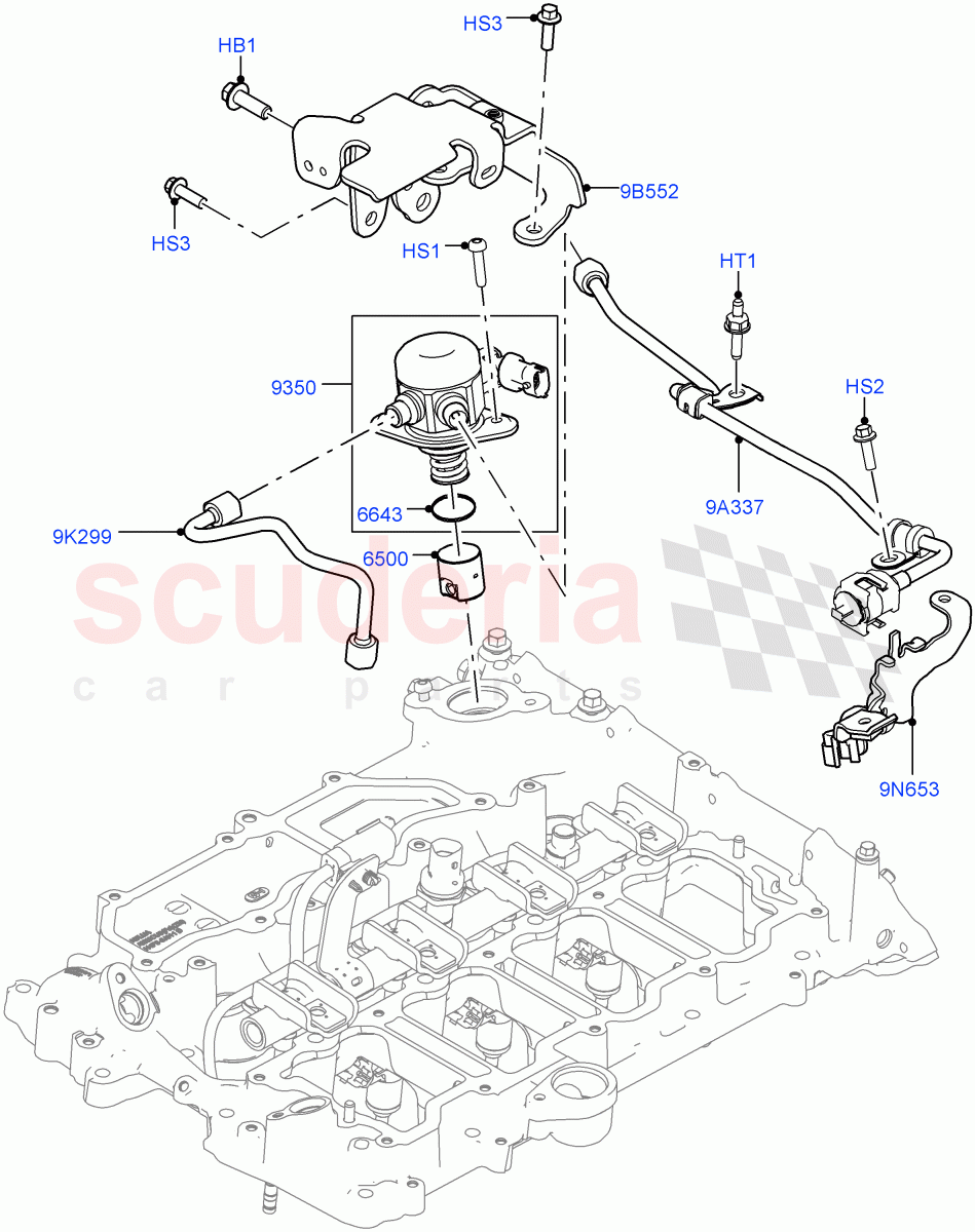 Fuel Injection Pump-Engine Mounted(Solihull Plant Build)(2.0L I4 Mid DOHC AJ200 Petrol,2.0L I4 High DOHC AJ200 Petrol,2.0L AJ200P Hi PHEV)((V)FROMHA000001) of Land Rover Land Rover Discovery 5 (2017+) [2.0 Turbo Petrol AJ200P]