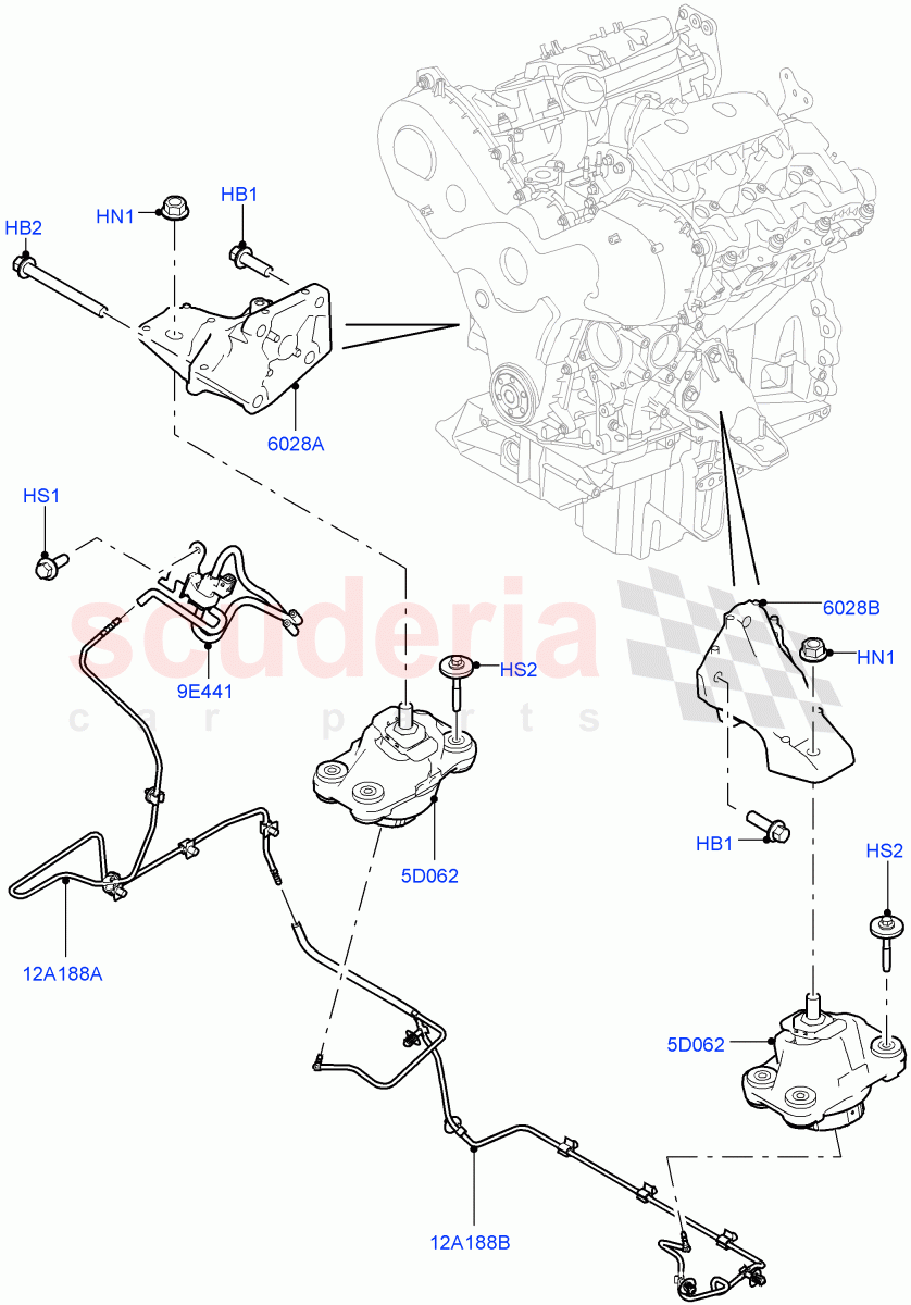 Engine Mounting (3.0 V6 Diesel) of Land Rover Land Rover Range Rover (2012-2021) [2.0 Turbo Petrol AJ200P]