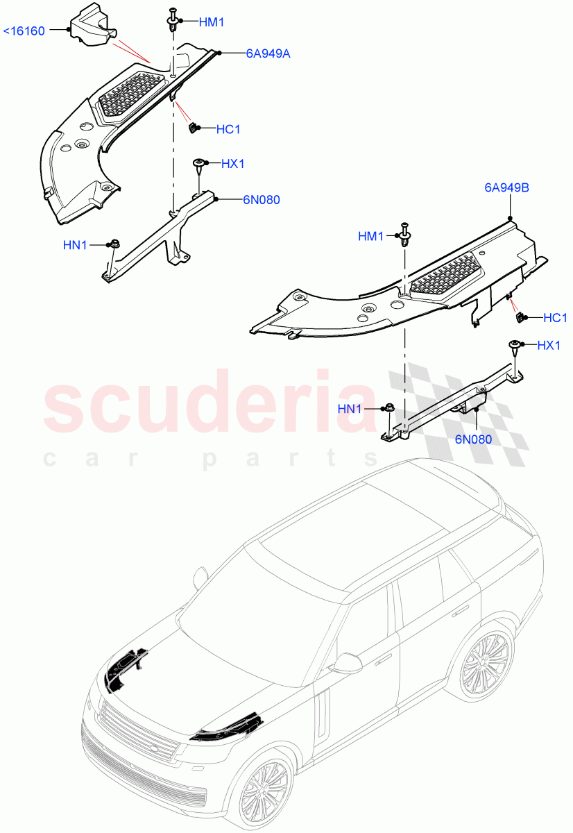 Engine Compartment - Covers of Land Rover Land Rover Range Rover (2022+) [4.4 V8 Turbo Petrol NC10]