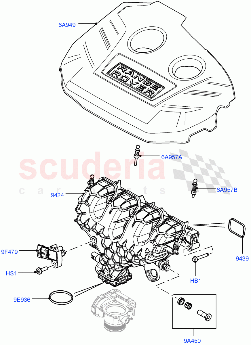 Inlet Manifold(2.0L 16V TIVCT T/C 240PS Petrol,Itatiaia (Brazil))((V)FROMGT000001) of Land Rover Land Rover Range Rover Evoque (2012-2018) [2.0 Turbo Petrol GTDI]