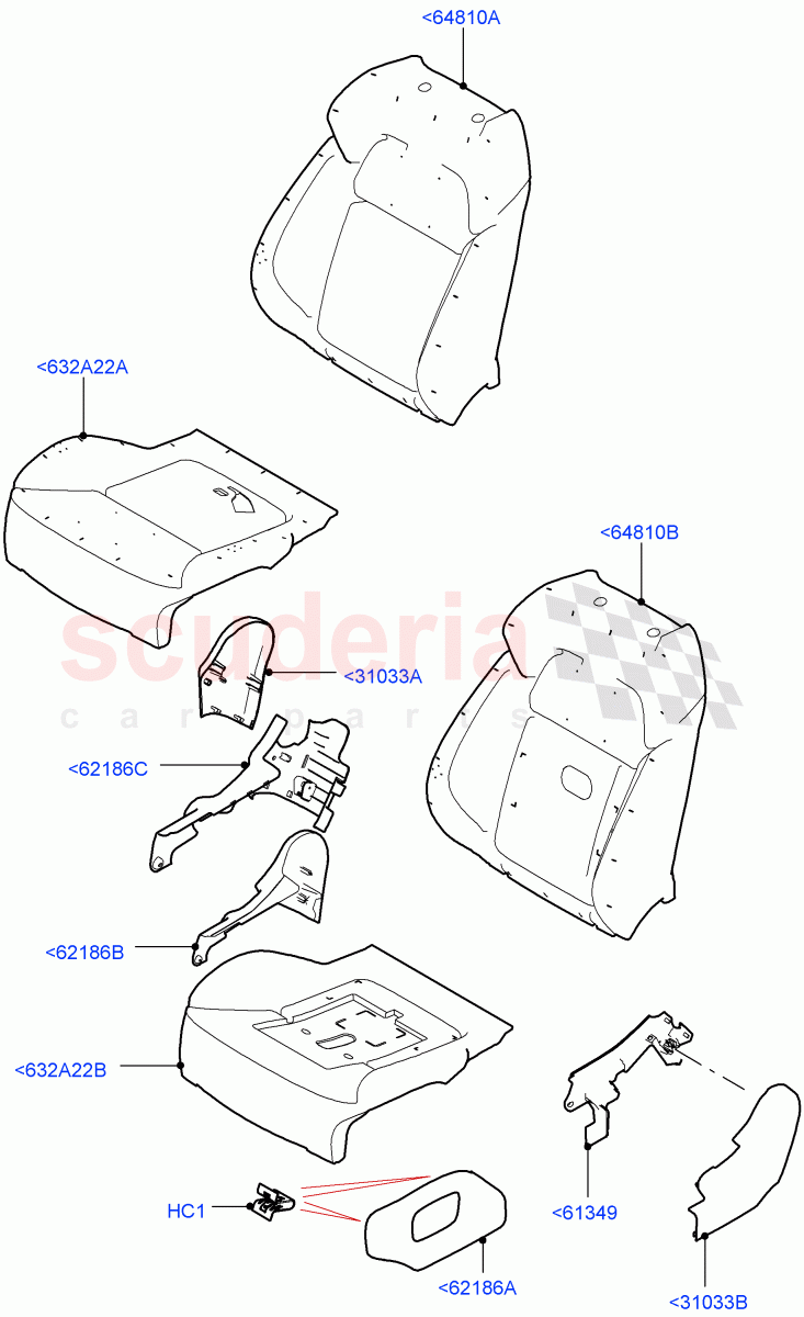 Front Seat Pads/Valances & Heating(Pads/Valances)(Drv/Pass Electric Front Seat Adjust,Non SVR,Driver/Pass Elec Fr Seat Adj/Memory,Electric Front Seat Adj Drv Memory)((V)TOHA999999) of Land Rover Land Rover Range Rover Sport (2014+) [4.4 DOHC Diesel V8 DITC]