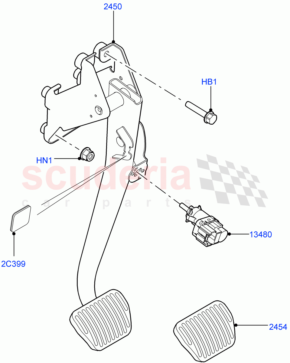 Brake And Clutch Controls(With Petrol Engines) of Land Rover Land Rover Range Rover (2012-2021) [5.0 OHC SGDI NA V8 Petrol]