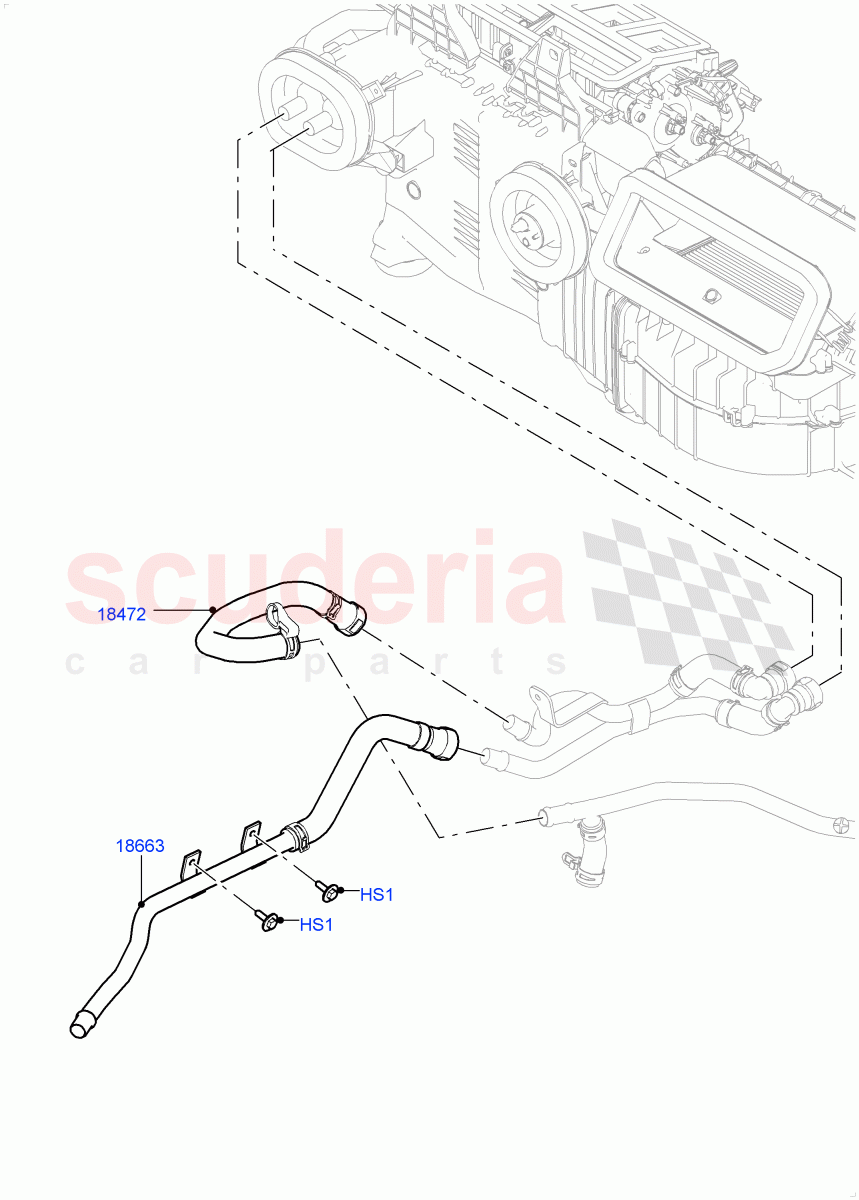 Heater Hoses(Front)(3.0 V6 Diesel,With Ptc Heater,With Fresh Air Heater,Less Heater) of Land Rover Land Rover Range Rover (2012-2021) [3.0 I6 Turbo Diesel AJ20D6]