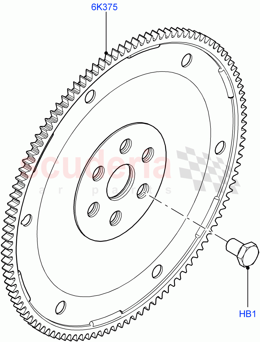 Flywheel (2.0L 16V TIVCT T/C 240PS Petrol) of Land Rover Land Rover Range Rover Sport (2014+) [2.0 Turbo Petrol GTDI]
