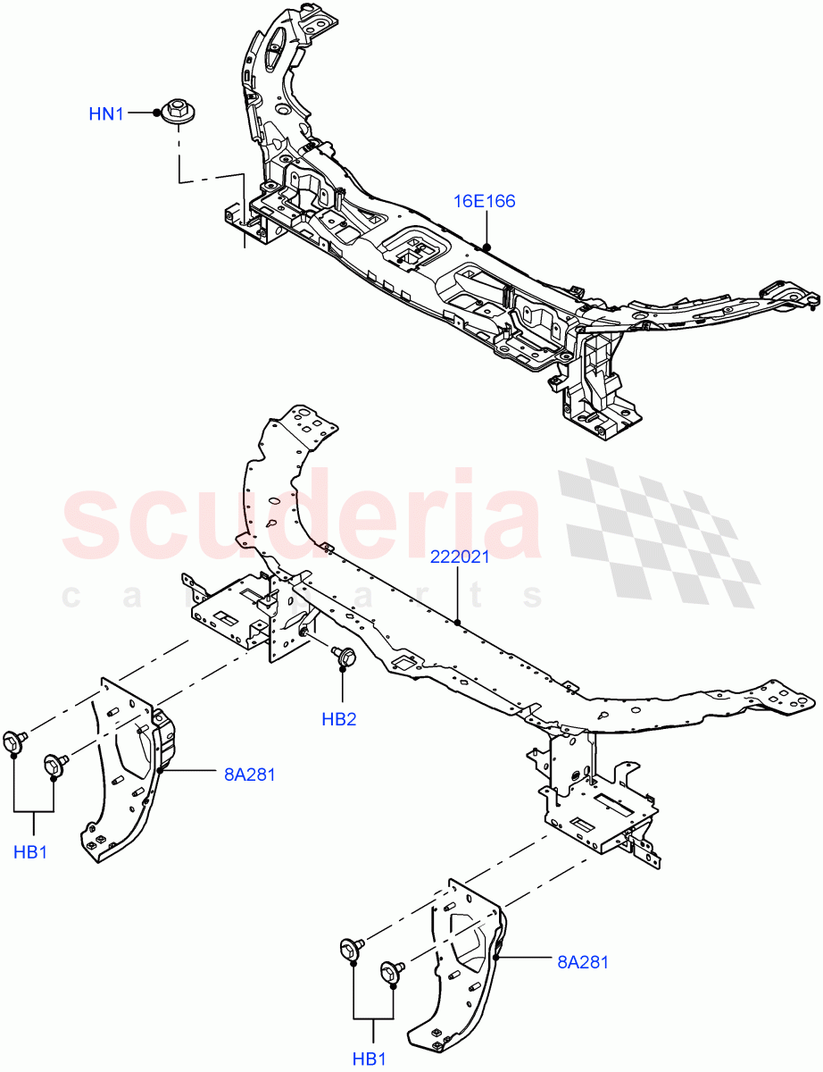 Front Panels, Aprons & Side Members (Front End) (Itatiaia (Brazil)) ((V) FROMGT000001) of Land Rover Land Rover Discovery Sport (2015+) [1.5 I3 Turbo Petrol AJ20P3]
