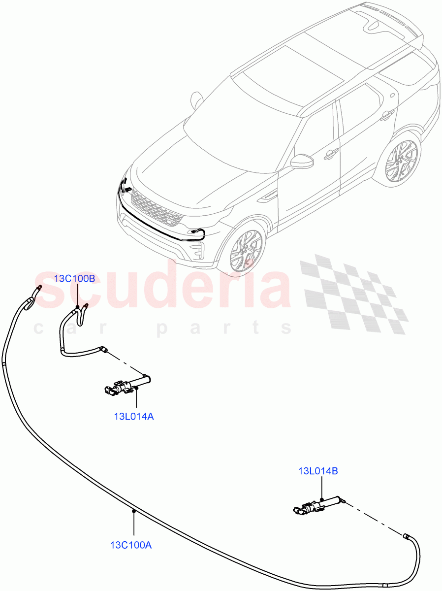 Headlamp Washer(Solihull Plant Build)(With Headlamp Power Wash)((V)FROMHA000001) of Land Rover Land Rover Discovery 5 (2017+) [3.0 I6 Turbo Petrol AJ20P6]