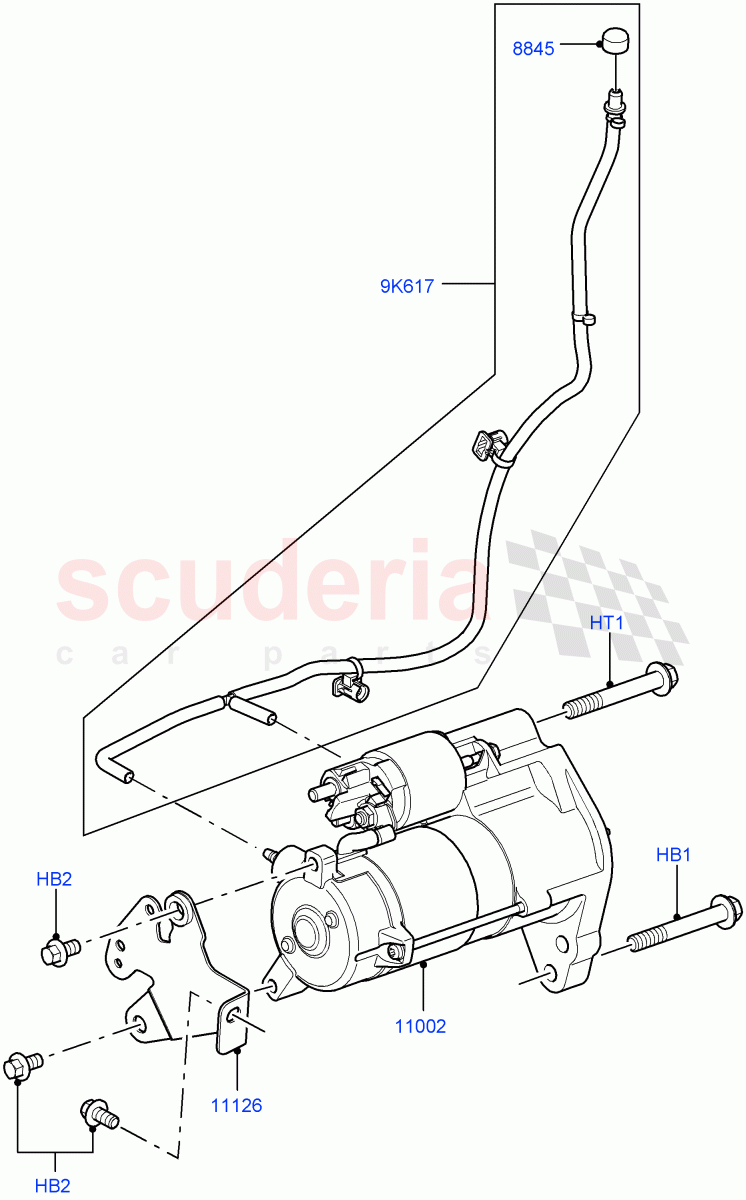 Starter Motor(Solihull Plant Build)(3.0 V6 Diesel)((V)FROMAA000001) of Land Rover Land Rover Range Rover (2012-2021) [3.0 Diesel 24V DOHC TC]