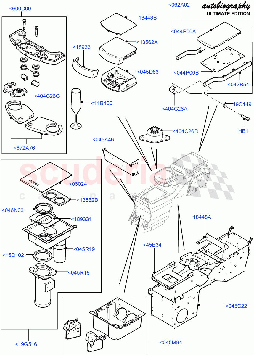 Console - Floor(Rear)(Autobiography Ultimate Edition)((V)FROMBA344356) of Land Rover Land Rover Range Rover (2010-2012) [4.4 DOHC Diesel V8 DITC]