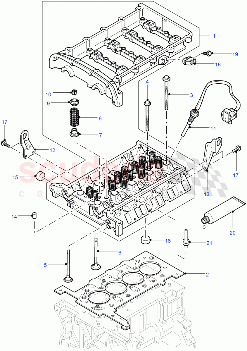 Cylinder Head (2.4L Duratorq-TDCi HPCR (140PS) -Puma) ((V) FROM7A000001, (V) TOBA999999) of Land Rover Land Rover Defender (2007-2016)