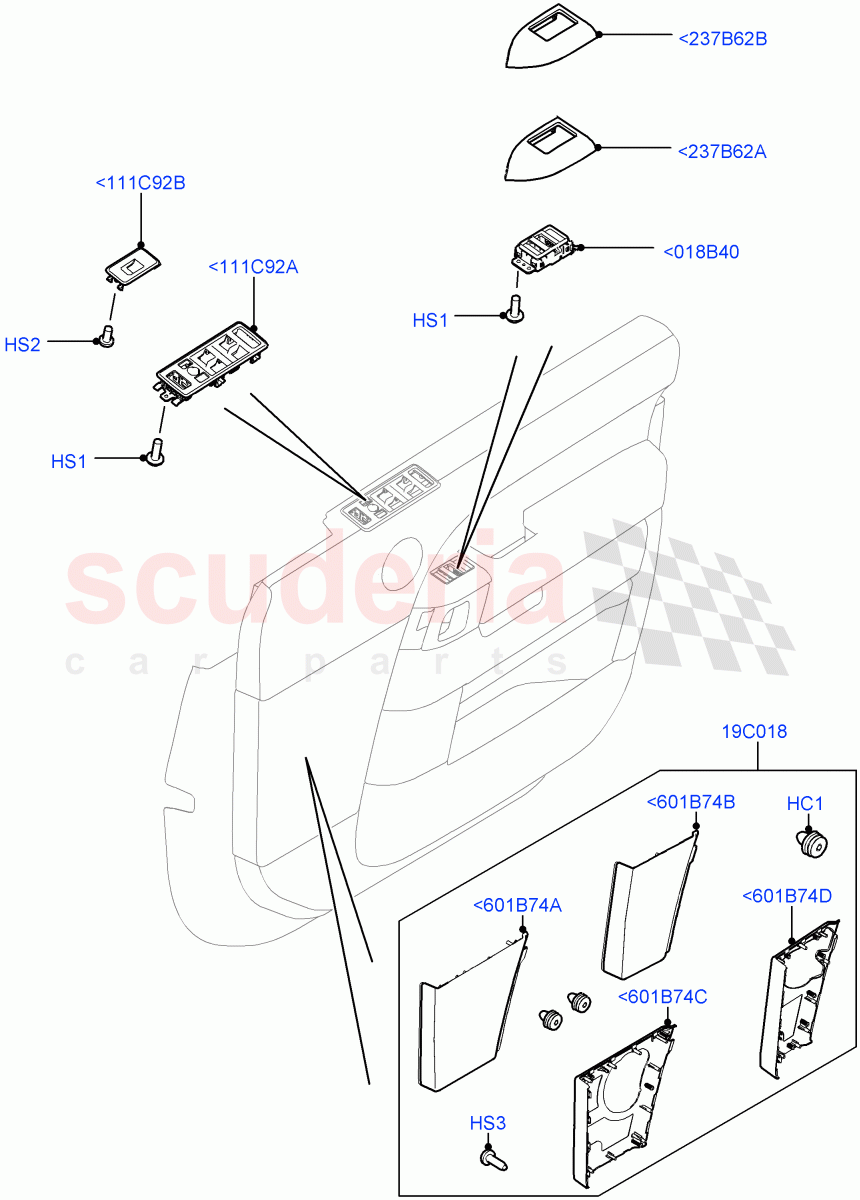 Front Door Trim Installation (For Switches, Speaker Grille) ((V) TOHA999999) of Land Rover Land Rover Range Rover (2012-2021) [5.0 OHC SGDI SC V8 Petrol]