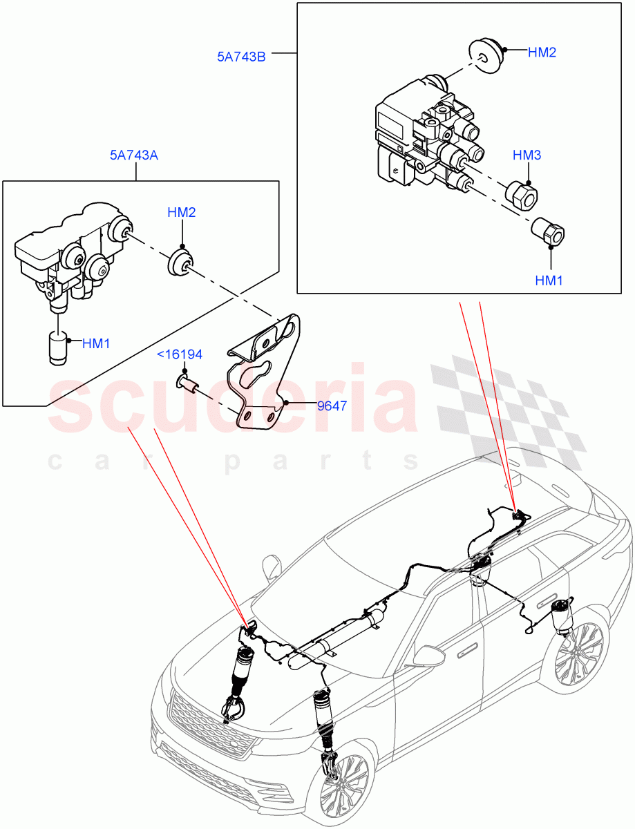 Air Suspension Compressor And Lines(Air Suspension Lines)(With Four Corner Air Suspension,With Performance Suspension)((V)TOLA999999) of Land Rover Land Rover Range Rover Velar (2017+) [2.0 Turbo Diesel]