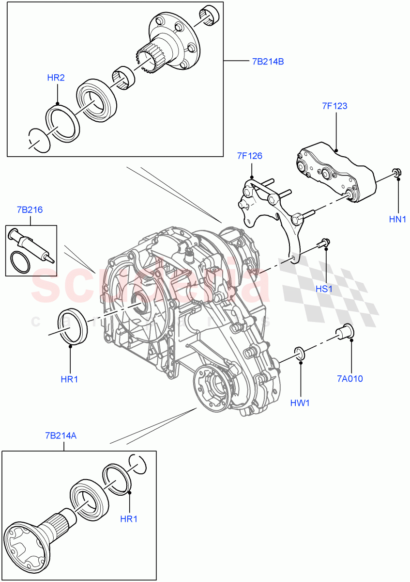 Transfer Drive Components (8 Speed Auto Trans ZF 8HP45, With 1 Speed Transfer Case, 8 Speed Auto Trans ZF 8HP70 4WD) ((V) TOGA999999) of Land Rover Land Rover Range Rover Sport (2014+) [3.0 I6 Turbo Petrol AJ20P6]