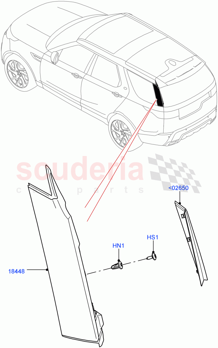 Luggage Compartment Door(Solihull Plant Build, Finishers)((V)FROMHA000001) of Land Rover Land Rover Discovery 5 (2017+) [2.0 Turbo Petrol AJ200P]