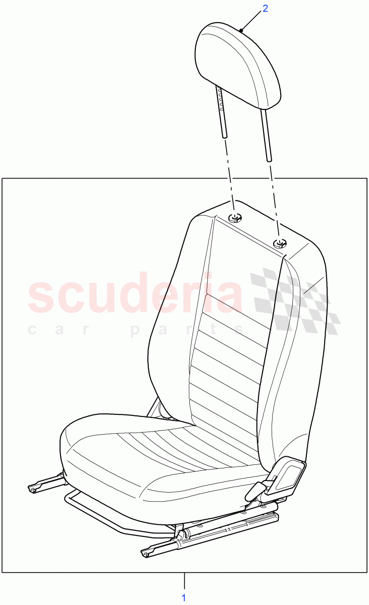 Front Seat - With Headrestraint(Defender Cloth Black,Less Map Pockets,County (Grey) Vinyl)((V)FROM7A000001) of Land Rover Land Rover Defender (2007-2016)