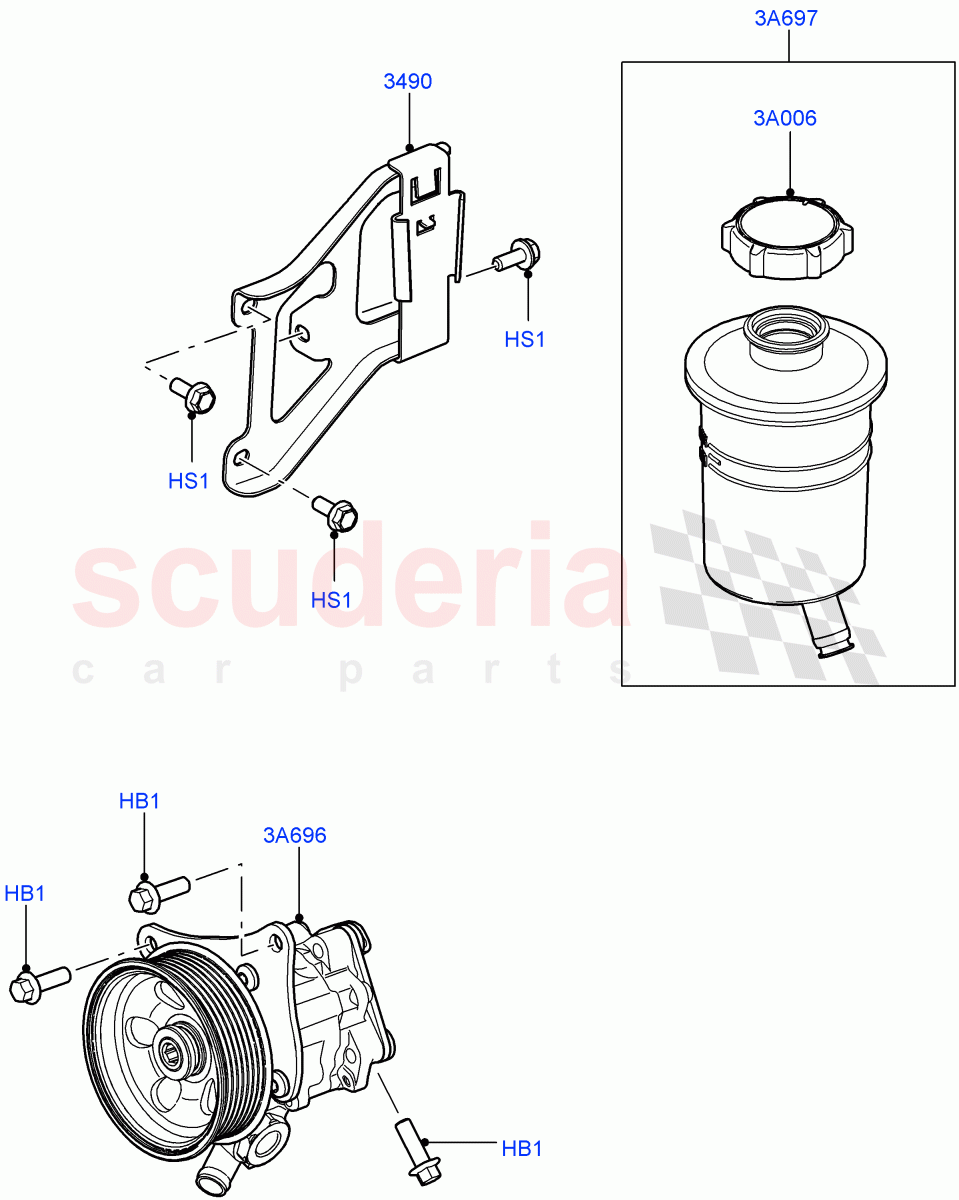 Power Steering Pump Mounting(3.6L V8 32V DOHC EFi Diesel Lion)((V)FROMAA000001) of Land Rover Land Rover Range Rover (2010-2012) [5.0 OHC SGDI SC V8 Petrol]