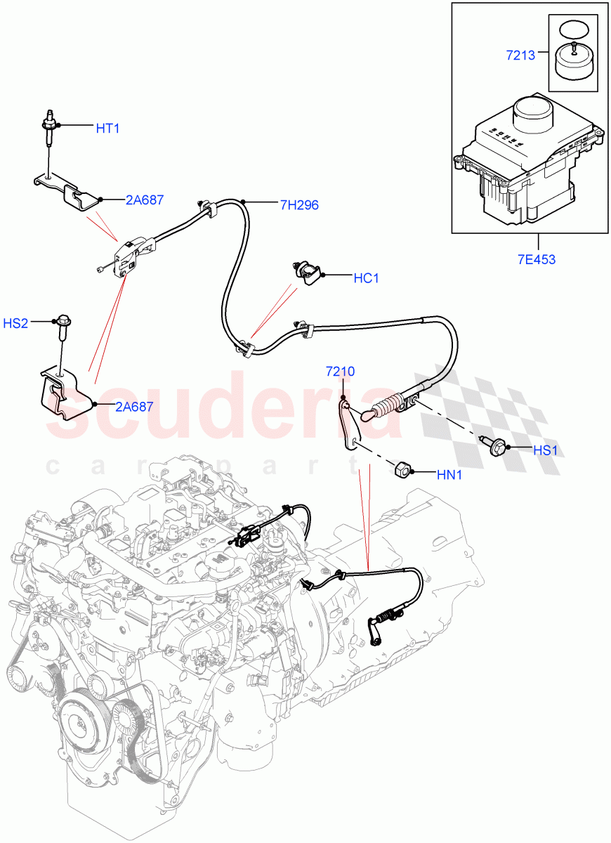 Gear Change-Automatic Transmission (2.0L I4 DSL MID DOHC AJ200, 8 Speed Auto Trans ZF 8HP45, 2.0L I4 Mid DOHC AJ200 Petrol, 2.0L I4 High DOHC AJ200 Petrol, 2.0L I4 DSL HIGH DOHC AJ200) ((V) TOLA999999) of Land Rover Land Rover Range Rover Velar (2017+) [3.0 DOHC GDI SC V6 Petrol]