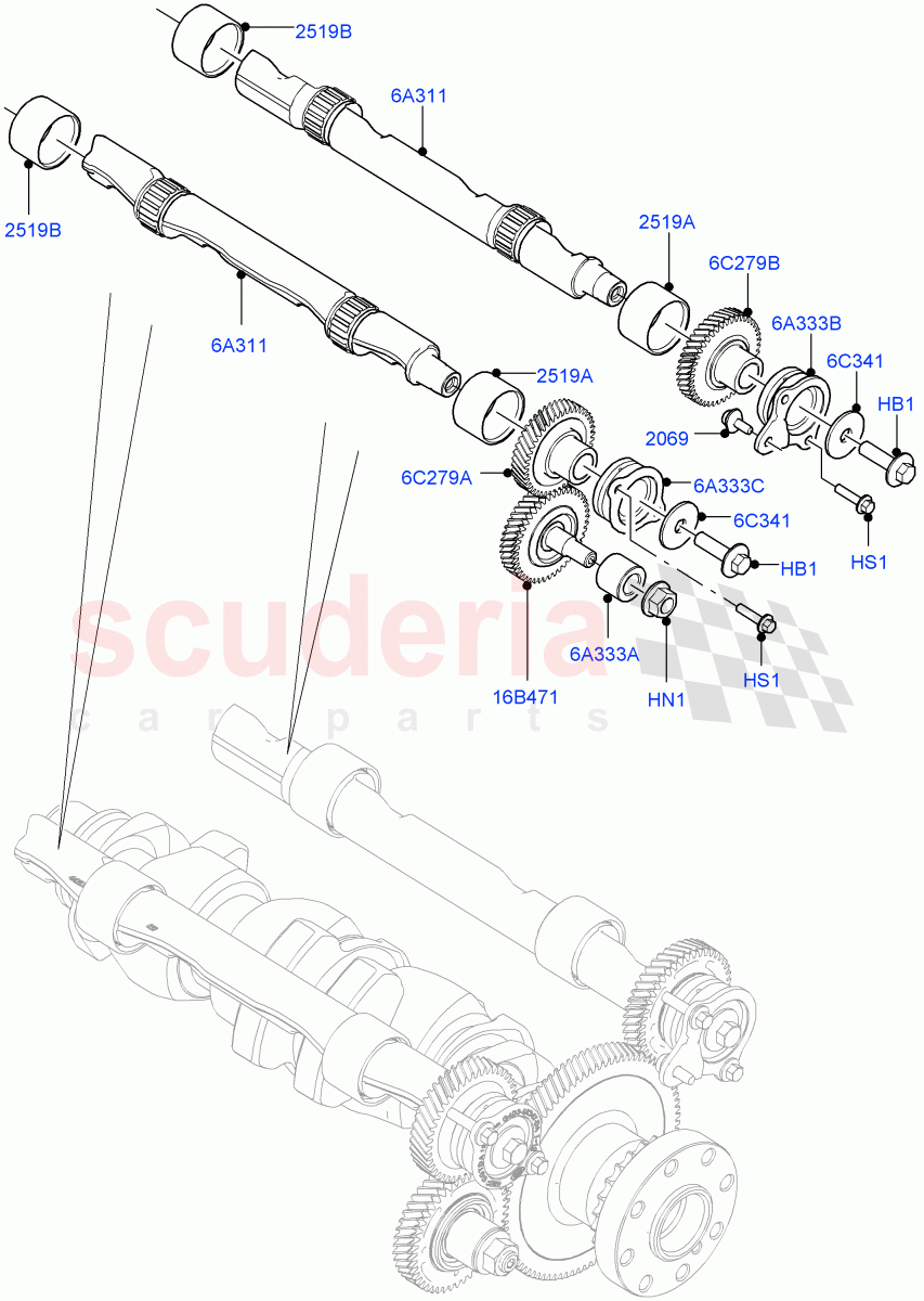 Balance Shafts And Drive(2.0L I4 DSL MID DOHC AJ200,Halewood (UK),2.0L I4 DSL HIGH DOHC AJ200) of Land Rover Land Rover Range Rover Evoque (2012-2018) [2.0 Turbo Diesel]