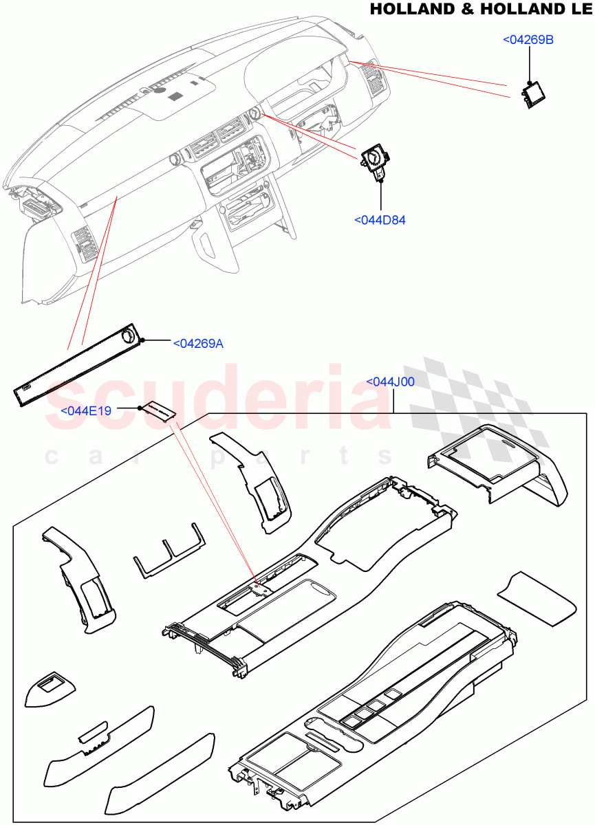 Instrument Panel(External, Holland & Holland LE)(Console Deployable Tables)((V)FROMFA000001) of Land Rover Land Rover Range Rover (2012-2021) [4.4 DOHC Diesel V8 DITC]