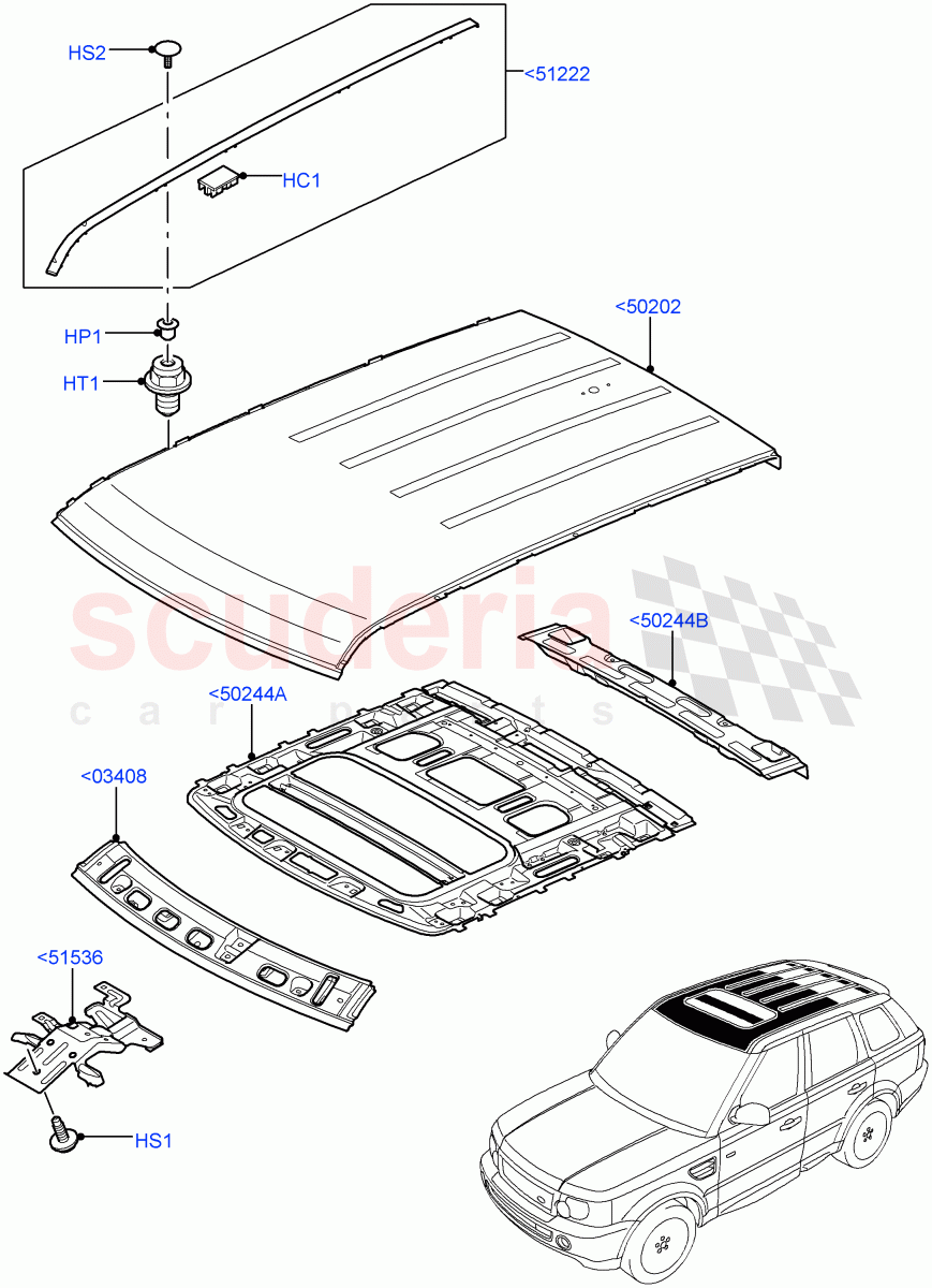 Roof - Sheet Metal(Less Sun Roof)((V)FROMAA000001) of Land Rover Land Rover Range Rover Sport (2010-2013) [5.0 OHC SGDI NA V8 Petrol]