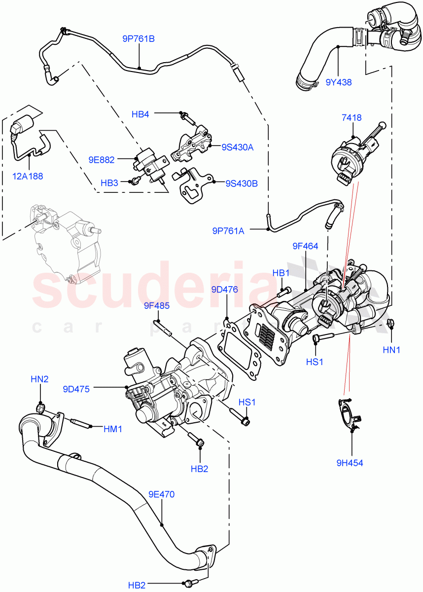 Exhaust Gas Recirculation (2.2L CR DI 16V Diesel) ((V) FROMBH000001) of Land Rover Land Rover Range Rover Evoque (2012-2018) [2.2 Single Turbo Diesel]