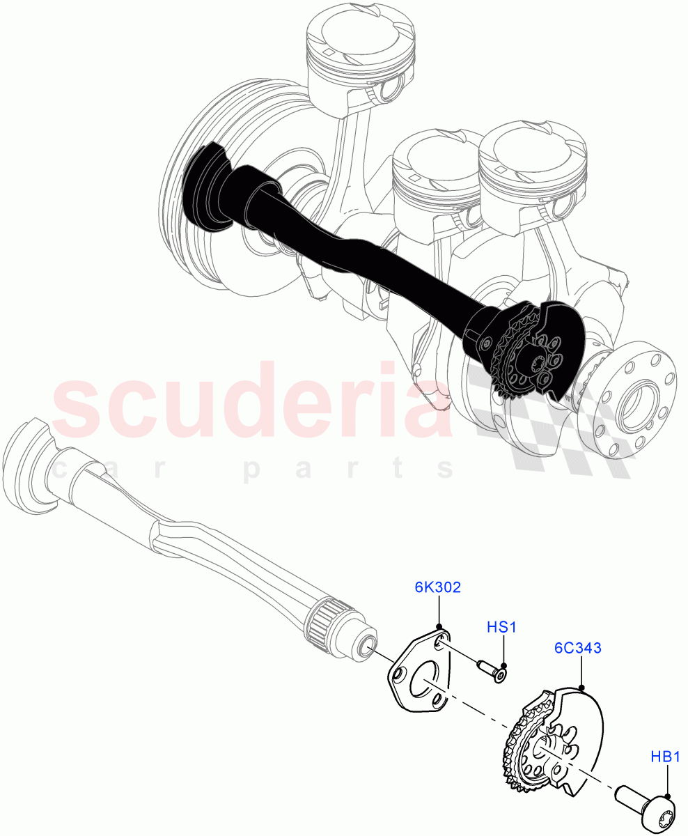 Balance Shafts And Drive(1.5L AJ20P3 Petrol High PHEV,Halewood (UK),1.5L AJ20P3 Petrol High)((V)FROMLH000001) of Land Rover Land Rover Range Rover Evoque (2019+) [1.5 I3 Turbo Petrol AJ20P3]