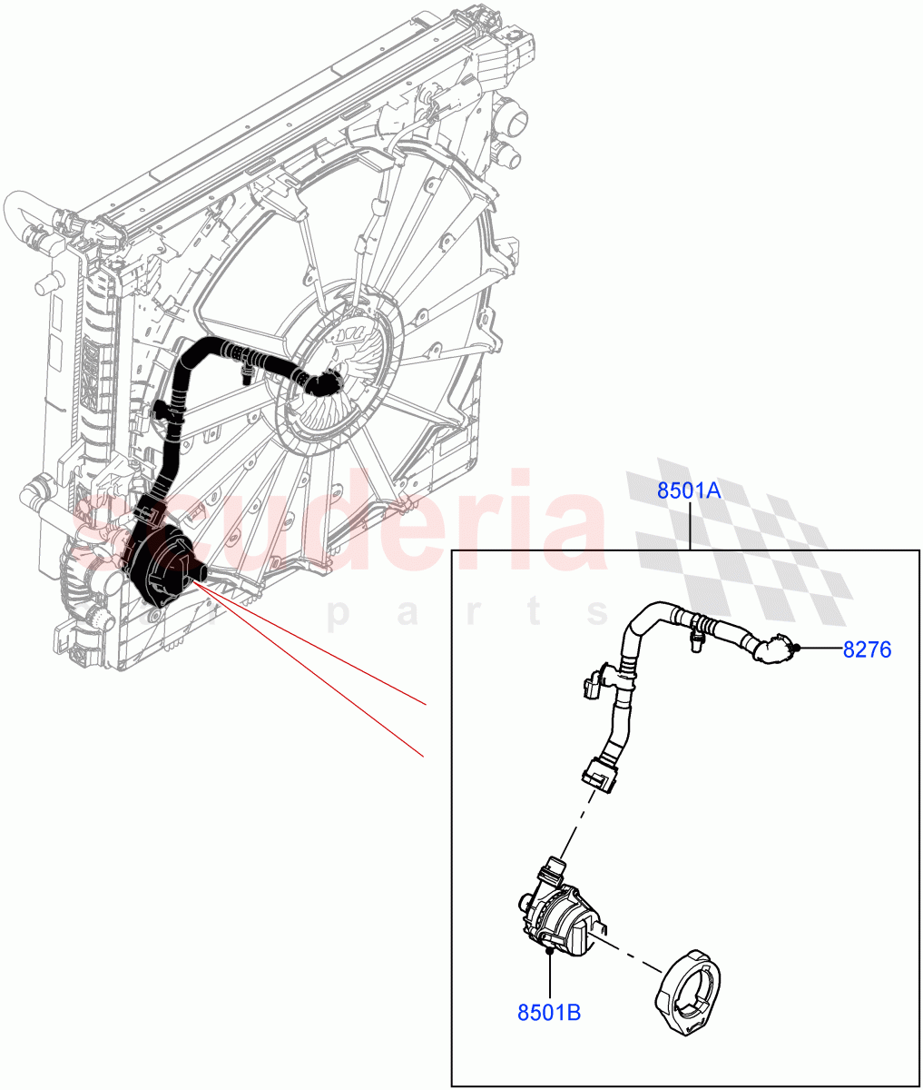 Water Pump(Auxiliary Unit)(3.0L AJ20D6 Diesel High) of Land Rover Land Rover Range Rover (2022+) [3.0 I6 Turbo Diesel AJ20D6]