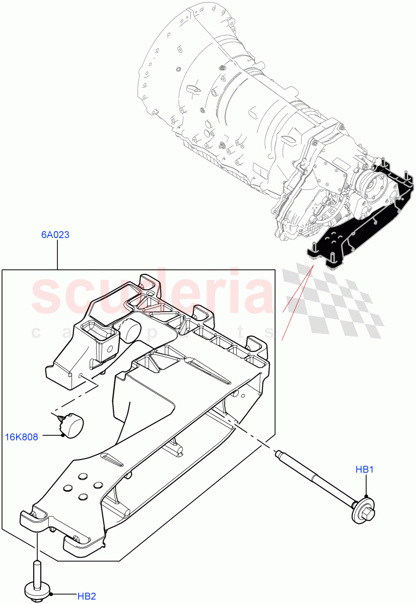 Transmission Mounting(3.0 V6 Diesel) of Land Rover Land Rover Range Rover Velar (2017+) [2.0 Turbo Diesel AJ21D4]