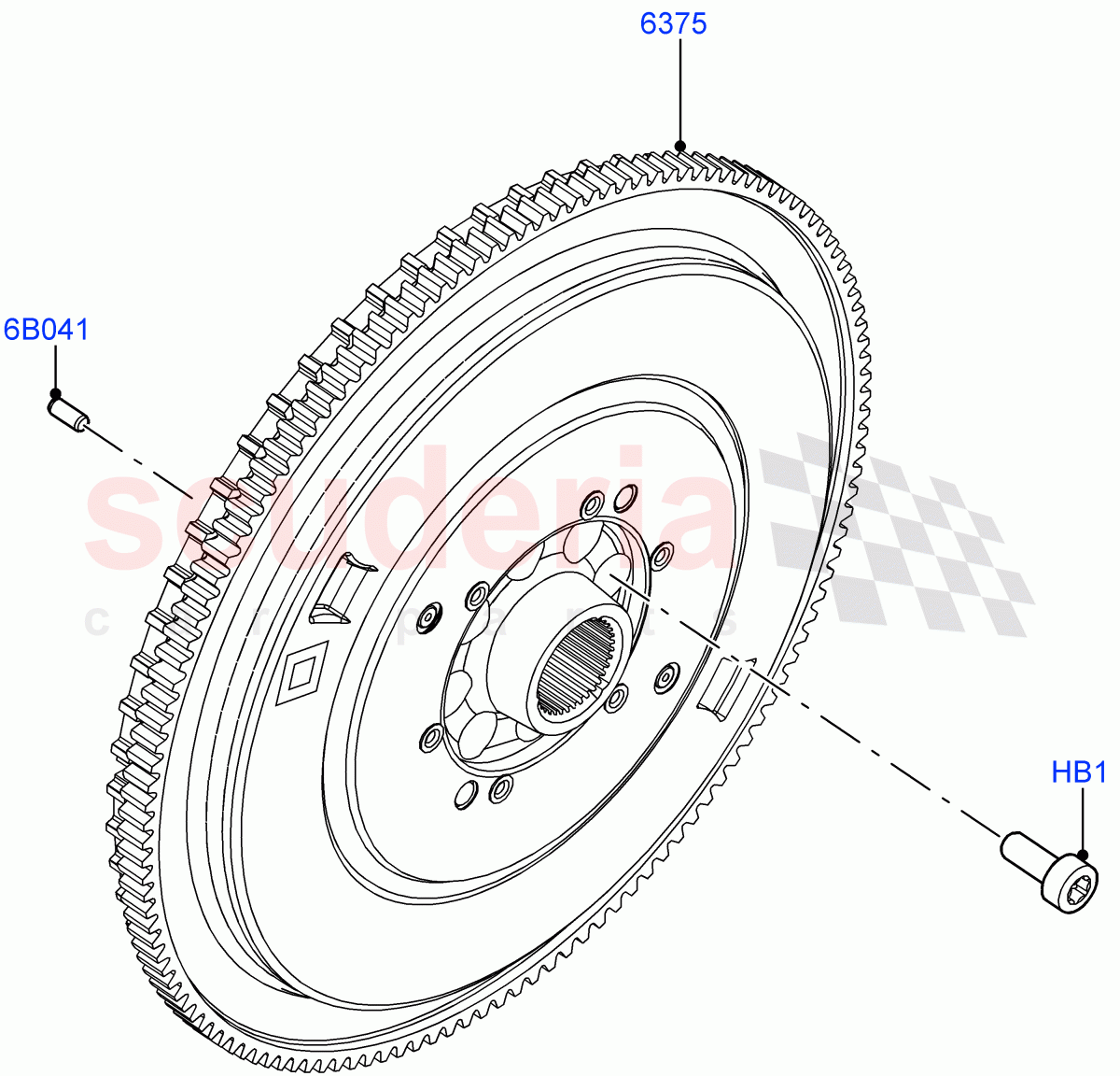 Flywheel(2.0L AJ200P Hi PHEV)((V)FROMJA000001) of Land Rover Land Rover Range Rover Velar (2017+) [2.0 Turbo Petrol AJ200P]