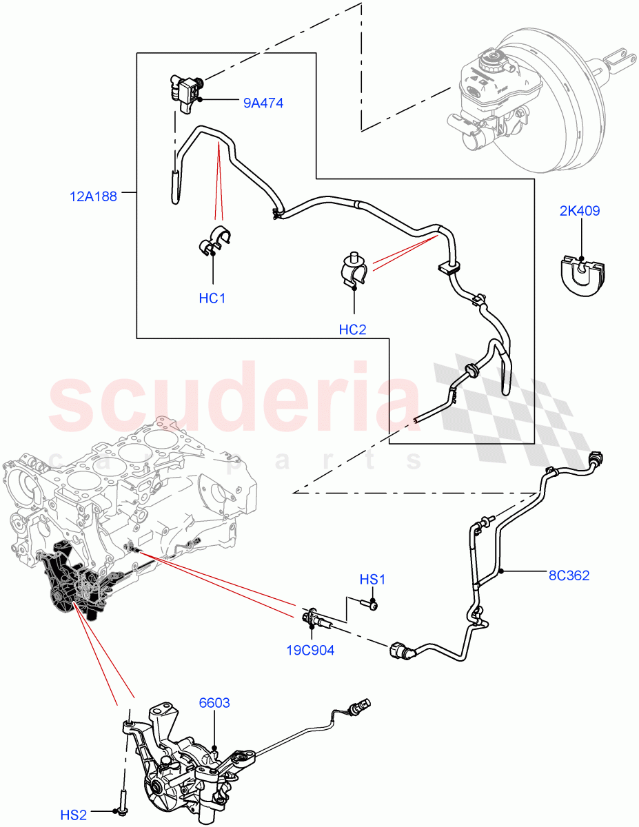 Vacuum Control And Air Injection (Solihull Plant Build) (2.0L I4 DSL MID DOHC AJ200, RHD) ((V) FROMHA000001) of Land Rover Land Rover Discovery 5 (2017+) [2.0 Turbo Diesel]