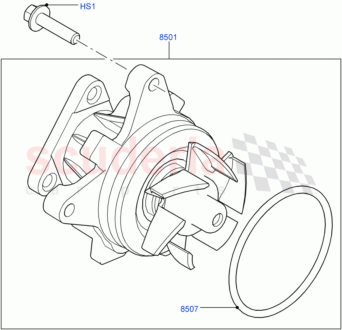 Water Pump(2.0L 16V TIVCT T/C 240PS Petrol) of Land Rover Land Rover Range Rover Sport (2014+) [2.0 Turbo Petrol GTDI]