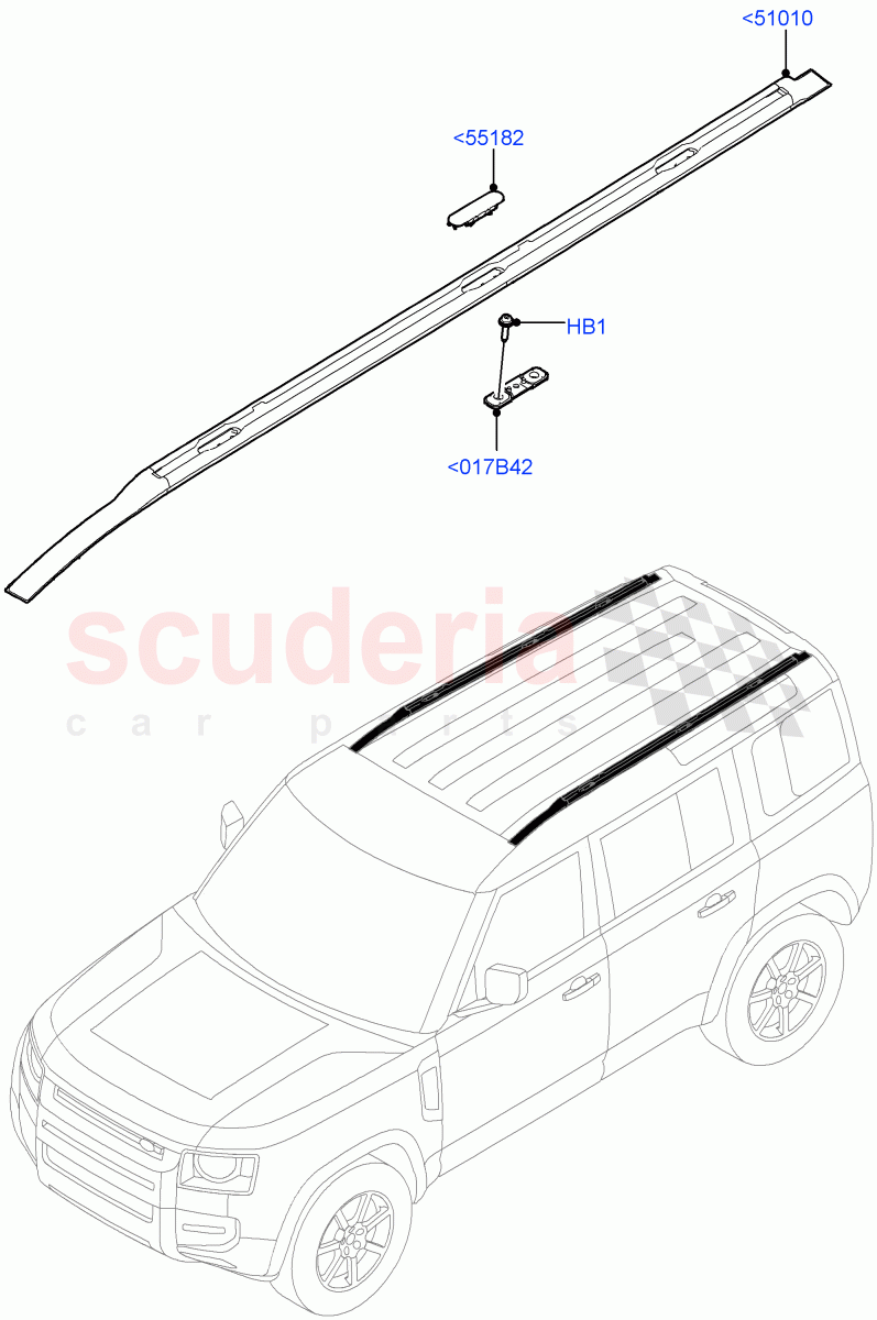 Roof Rack Systems (Roof Rack - Black) of Land Rover Land Rover Defender (2020+) [2.0 Turbo Diesel]