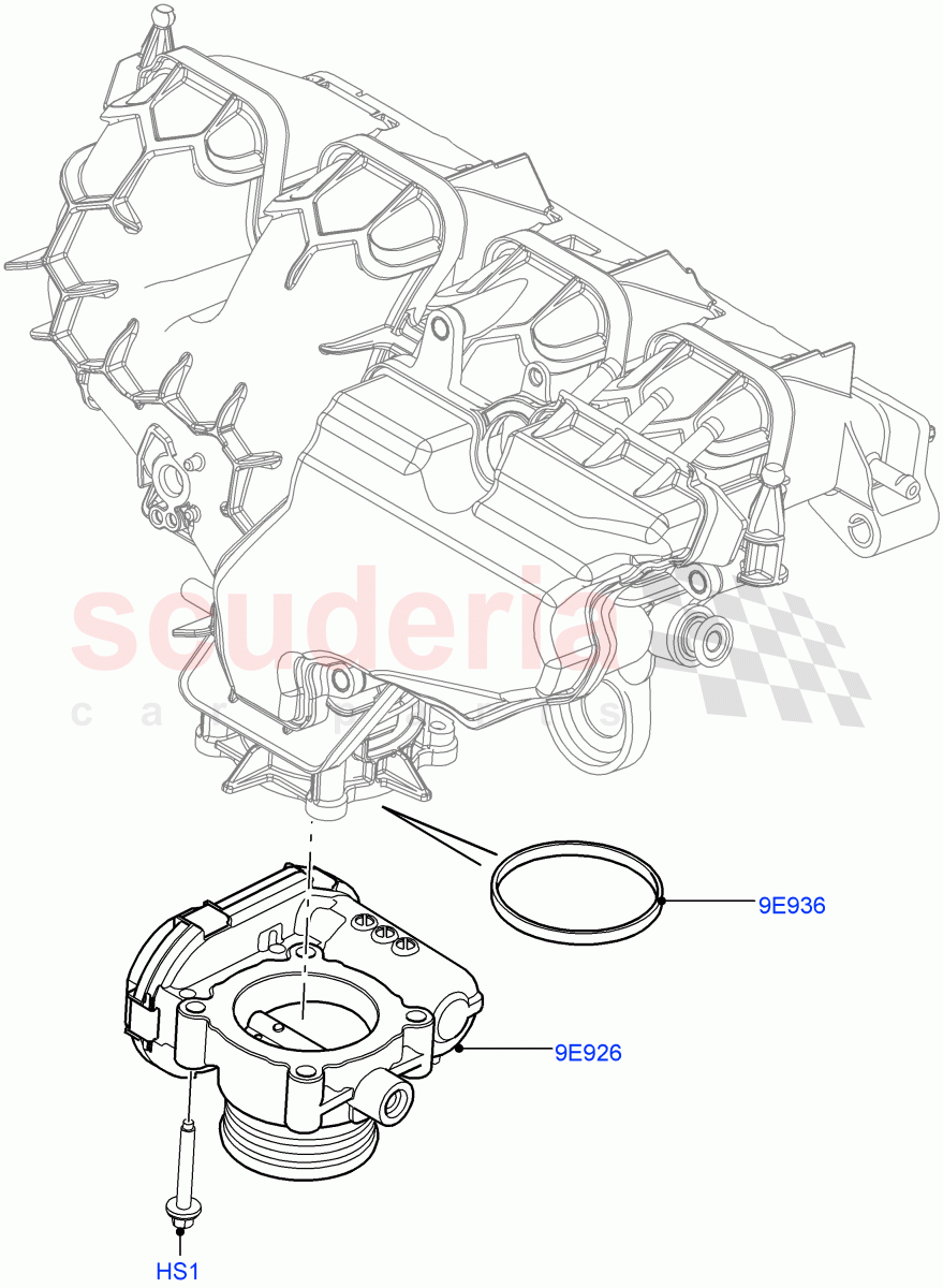 Throttle Housing (2.0L 16V TIVCT T/C Gen2 Petrol, Halewood (UK)) ((V) FROMEH000001) of Land Rover Land Rover Discovery Sport (2015+) [2.0 Turbo Petrol GTDI]