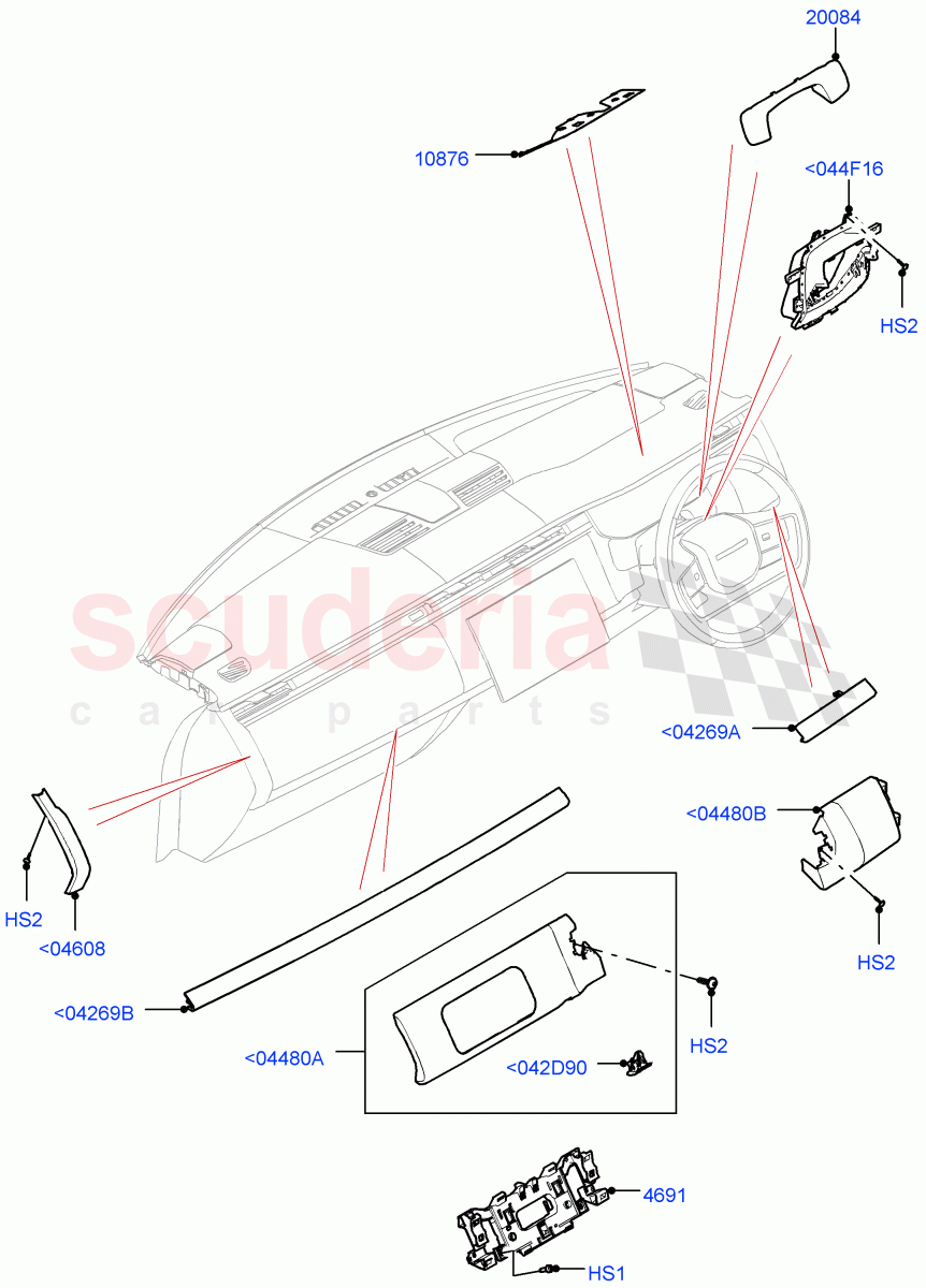 Instrument Panel (External Components, Centre) of Land Rover Land Rover Range Rover (2022+) [3.0 I6 Turbo Petrol AJ20P6]