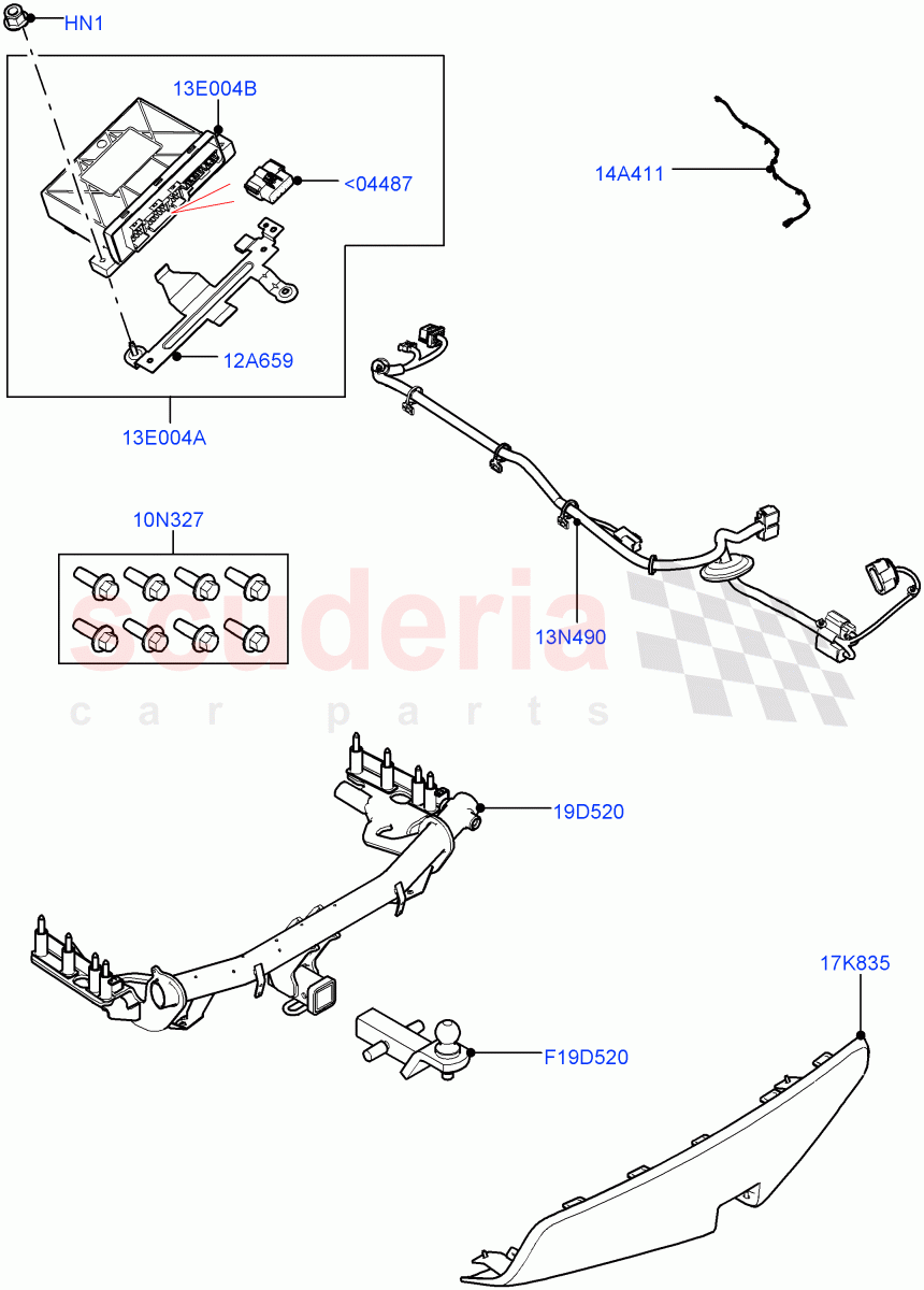 Towing Equipment (AUS 2" Square Reciever Towing, Accessory) ((+) "AUS/NZ", Halewood (UK)) ((V) FROMLH000001) of Land Rover Land Rover Discovery Sport (2015+) [2.0 Turbo Diesel]