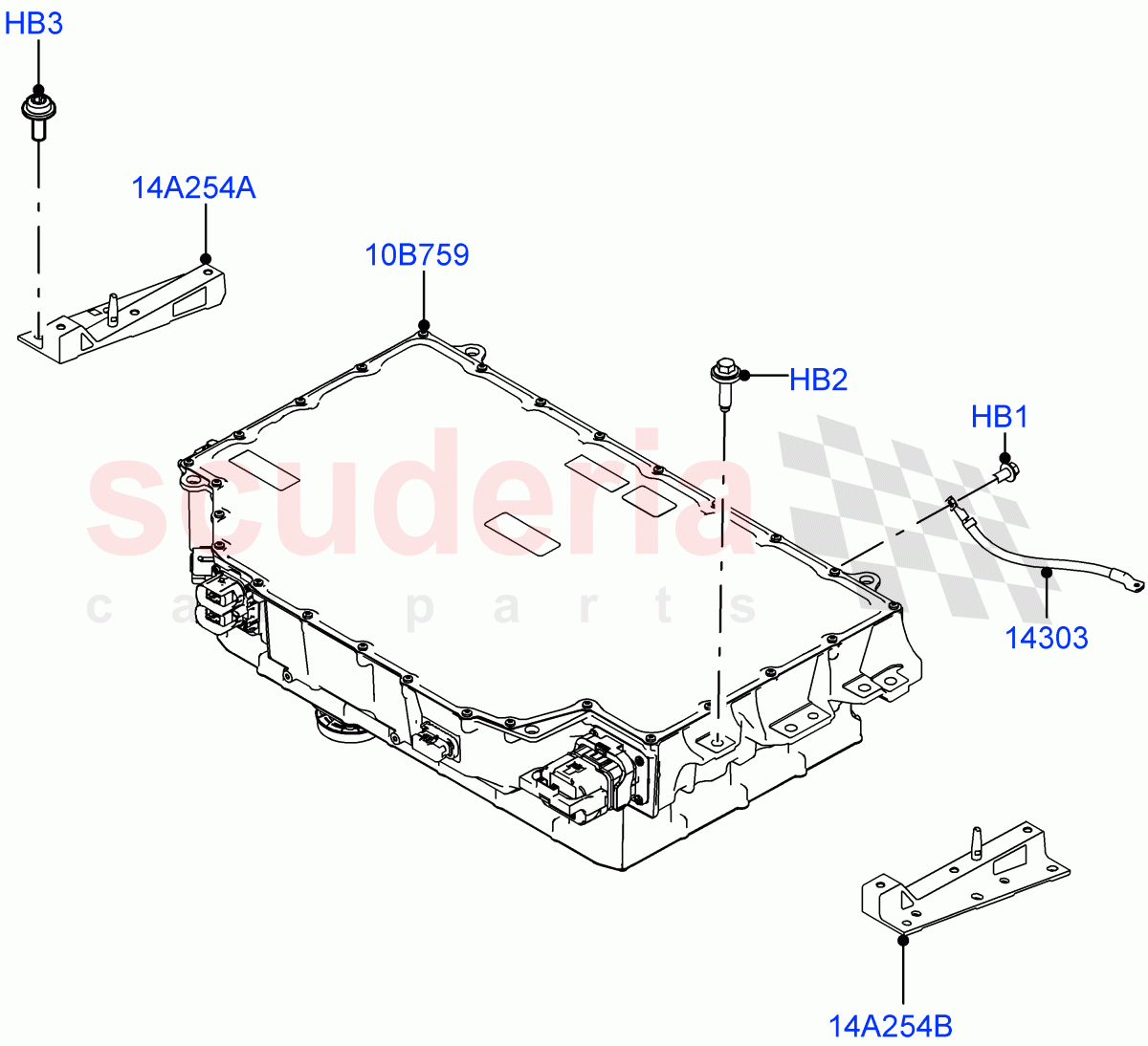 Hybrid Electrical Modules(Traction Battery)(Electric Engine Battery-PHEV)((V)FROMMA000001) of Land Rover Land Rover Range Rover Velar (2017+) [5.0 OHC SGDI SC V8 Petrol]