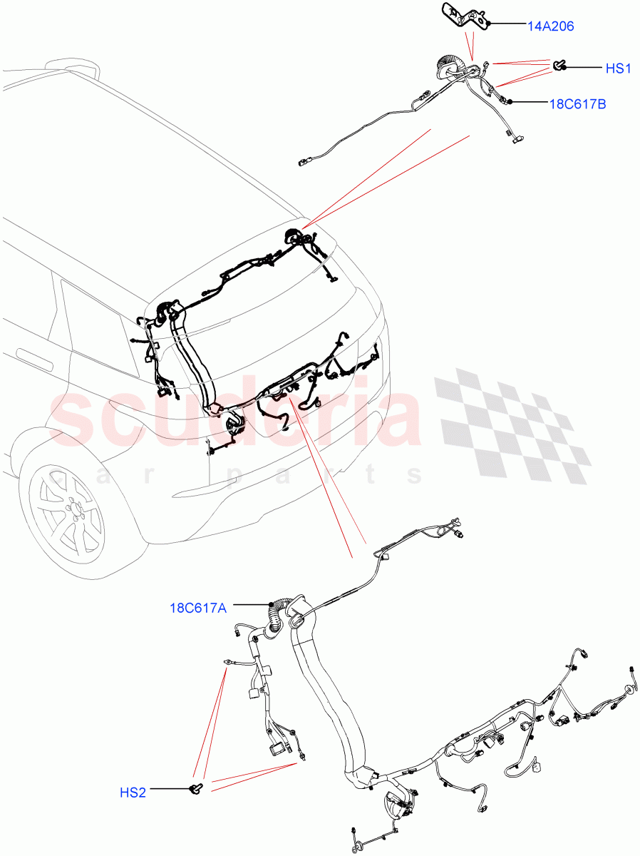 Electrical Wiring - Body And Rear(Tailgate)(Changsu (China)) of Land Rover Land Rover Range Rover Evoque (2019+) [2.0 Turbo Petrol AJ200P]