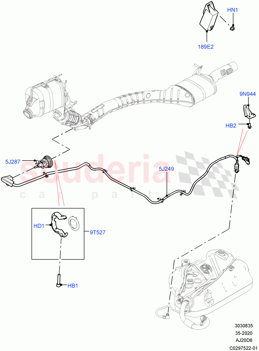 Exhaust Fluid Injection System(Injector and Control Unit)(3.0L AJ20D6 Diesel High,With Diesel Exh Fluid Emission Tank)((V)FROMLA000001) of Land Rover Land Rover Range Rover Sport (2014+) [3.0 I6 Turbo Diesel AJ20D6]