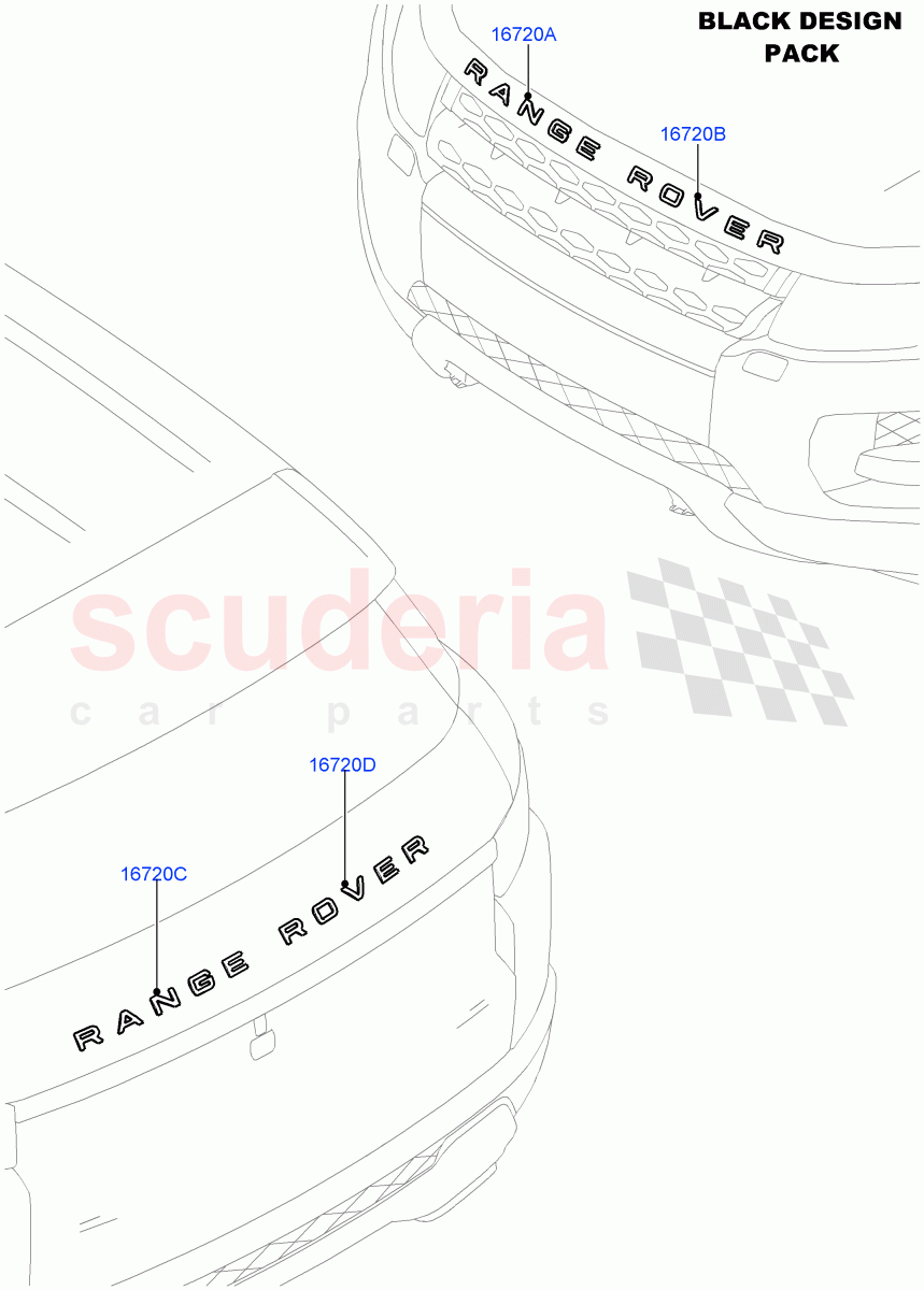 Name Plates(Halewood (UK),Black Pack)((V)FROMDH000001) of Land Rover Land Rover Range Rover Evoque (2012-2018) [2.2 Single Turbo Diesel]