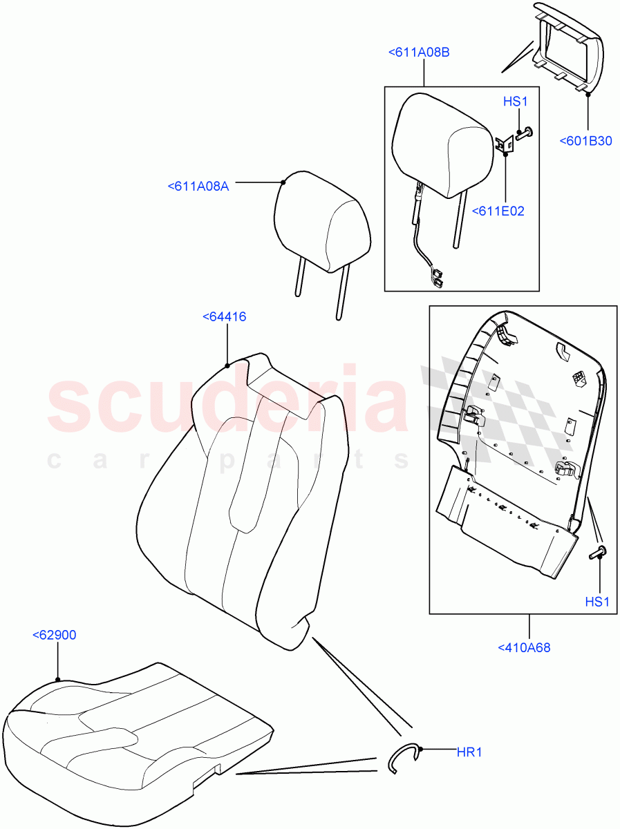 Front Seat Covers(Windsor Leather Perforated,Itatiaia (Brazil),Seat - Standard)((V)FROMGT000001) of Land Rover Land Rover Range Rover Evoque (2012-2018) [2.0 Turbo Diesel]