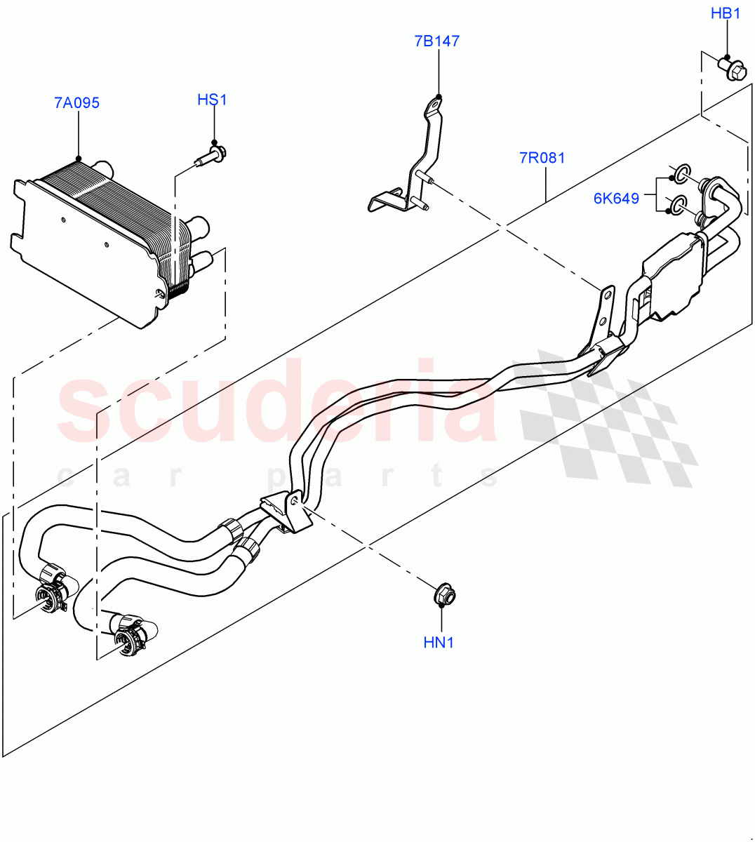Transmission Cooling Systems (Nitra Plant Build) (2.0L I4 DSL HIGH DOHC AJ200, 8 Speed Auto Trans ZF 8HP70 4WD) ((V) FROMK2000001) of Land Rover Land Rover Discovery 5 (2017+) [3.0 DOHC GDI SC V6 Petrol]