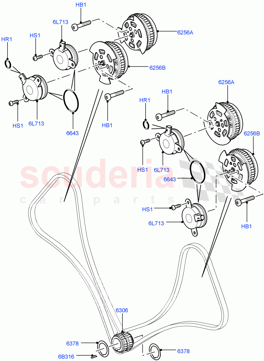 Timing Gear(Nitra Plant Build, Sprockets, Solenoids)(5.0 Petrol AJ133 DOHC CDA)((V)FROMM2000001) of Land Rover Land Rover Defender (2020+) [5.0 OHC SGDI SC V8 Petrol]