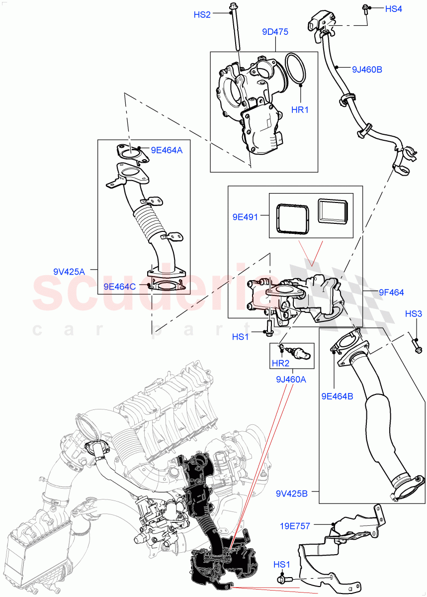Exhaust Gas Recirculation (Low Pressure EGR) (2.0L AJ20D4 Diesel Mid PTA, Itatiaia (Brazil)) ((V) FROMLT000001) of Land Rover Land Rover Discovery Sport (2015+) [2.0 Turbo Diesel]