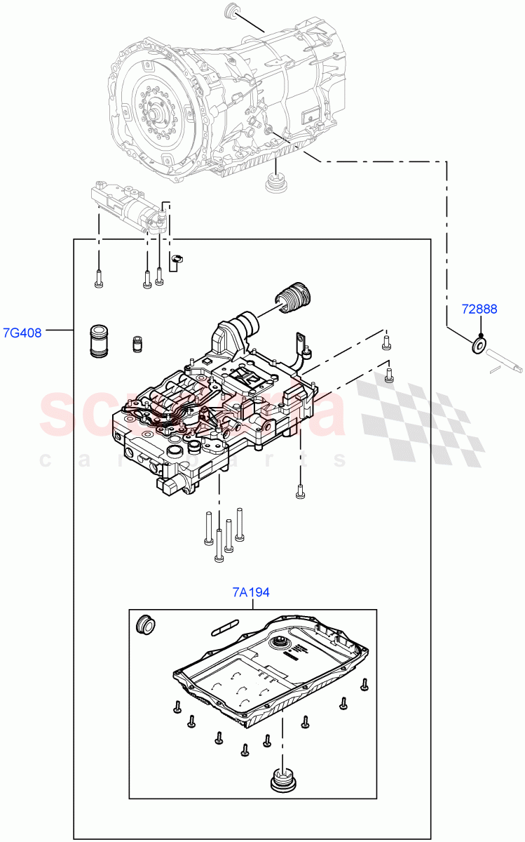 Valve Body - Main Control & Servo's(3.0 V6 D Gen2 Twin Turbo,8 Speed Auto Trans ZF 8HP70 HEV 4WD,3.0 V6 Diesel Electric Hybrid Eng,3.0 V6 D Gen2 Mono Turbo)((V)FROMFA000001) of Land Rover Land Rover Range Rover (2012-2021) [5.0 OHC SGDI SC V8 Petrol]