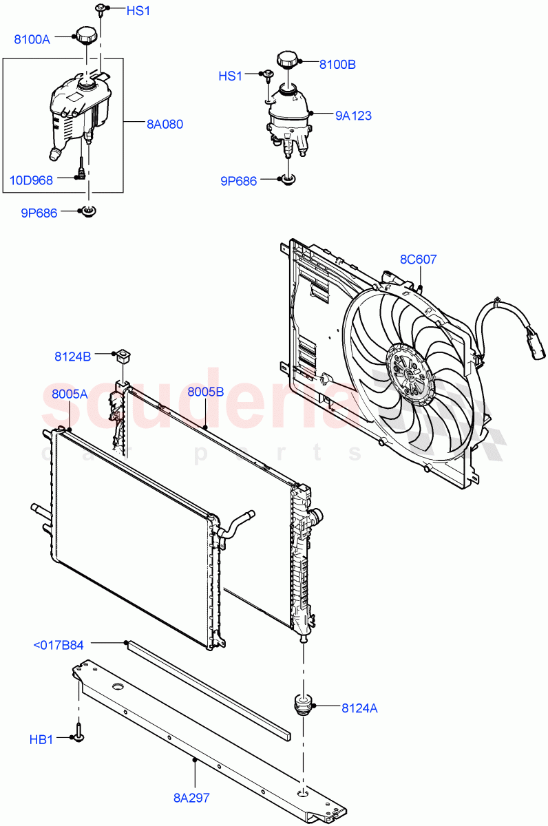 Radiator/Coolant Overflow Container(1.5L AJ20P3 Petrol High,8 Speed Automatic Trans 8G30,Changsu (China),1.5L AJ20P3 Petrol High PHEV) of Land Rover Land Rover Discovery Sport (2015+) [1.5 I3 Turbo Petrol AJ20P3]