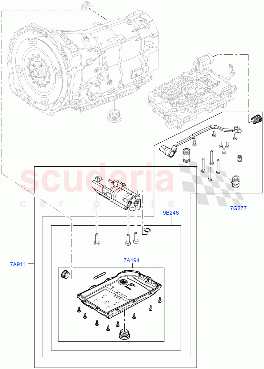 Valve Body - Main Control & Servo's(Electric Oil Pump)(3.0 V6 Diesel Electric Hybrid Eng,8 Speed Auto Trans ZF 8HP70 HEV 4WD,3.0 V6 D Gen2 Mono Turbo,3.0 V6 D Gen2 Twin Turbo)((V)FROMFA000001) of Land Rover Land Rover Range Rover Sport (2014+) [4.4 DOHC Diesel V8 DITC]