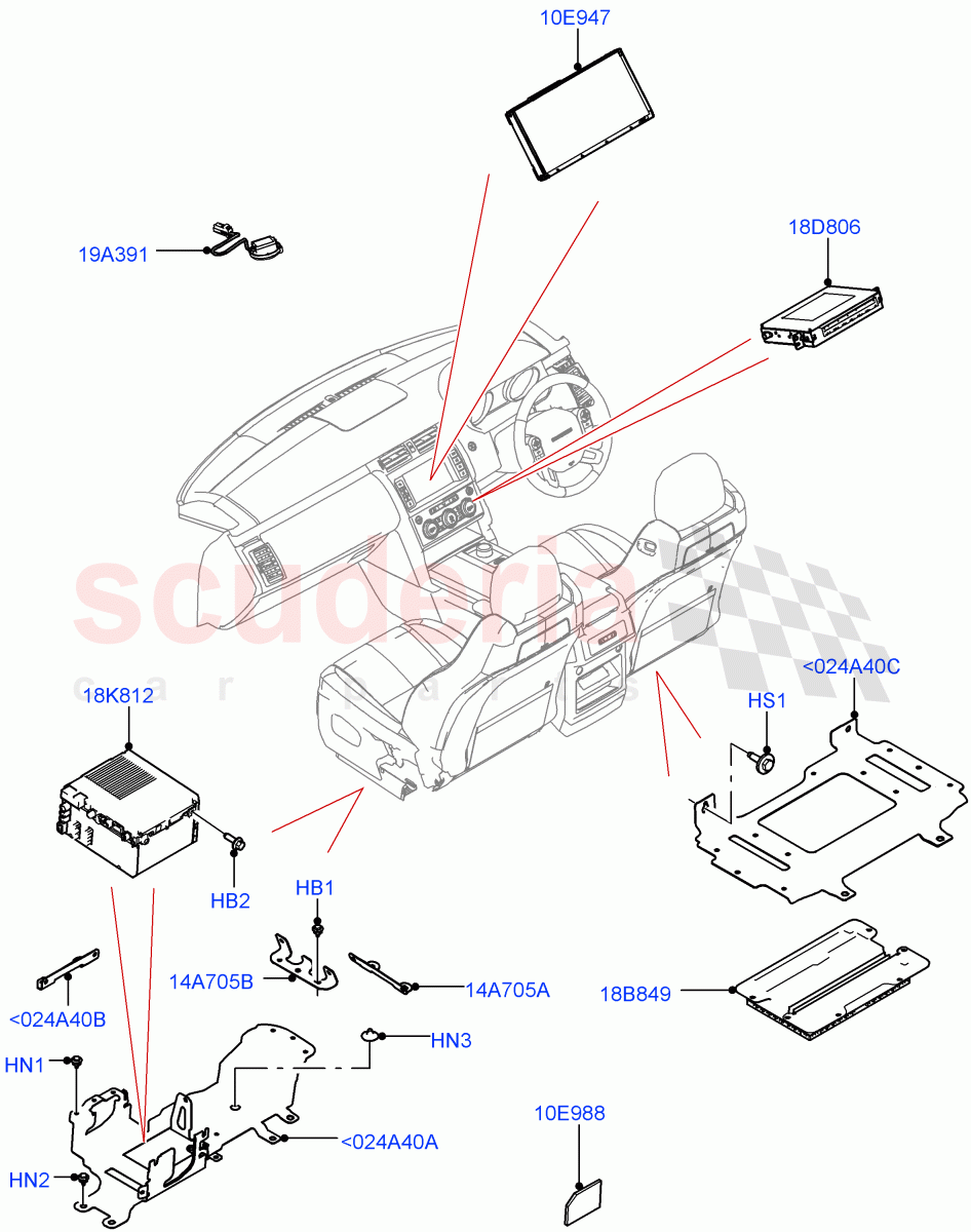 Audio Equipment - Original Fit (Nitra Plant Build) ((V) FROMK2000001, (V) TOL2999999) of Land Rover Land Rover Discovery 5 (2017+) [3.0 Diesel 24V DOHC TC]