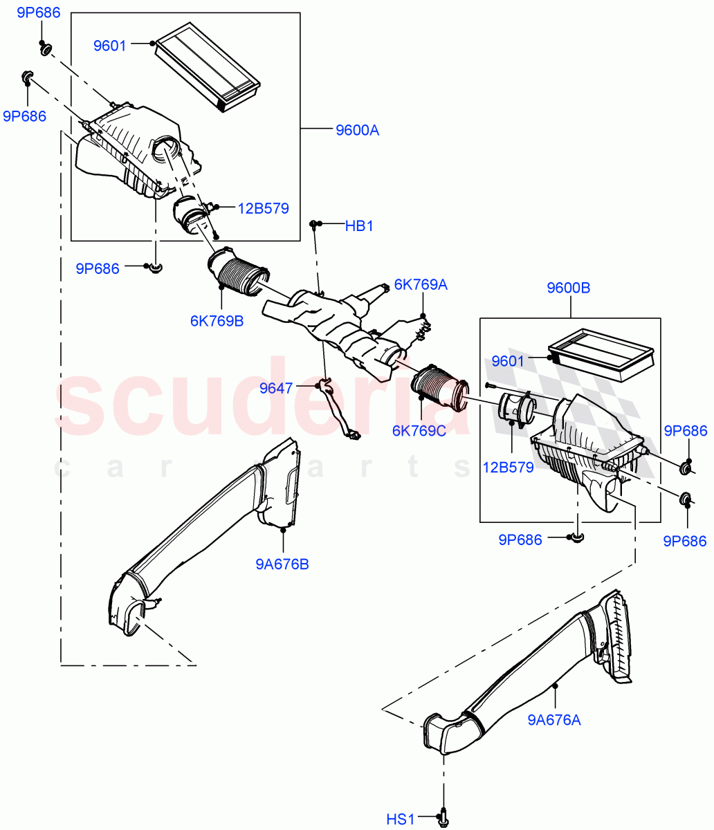 Air Cleaner(Nitra Plant Build)(5.0 Petrol AJ133 DOHC CDA)((V)FROMM2000001) of Land Rover Land Rover Defender (2020+) [5.0 OHC SGDI SC V8 Petrol]