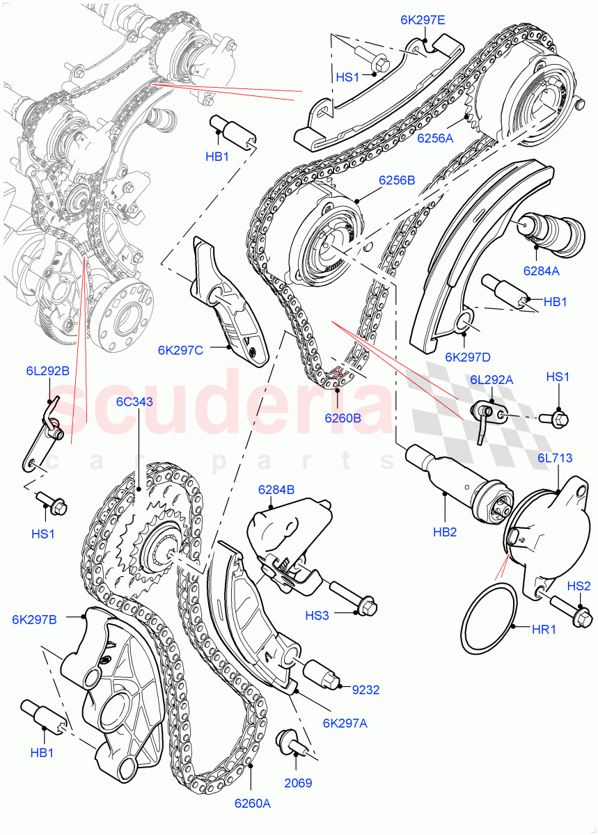 Timing Gear (2.0L I4 High DOHC AJ200 Petrol, Changsu (China), 2.0L I4 Mid DOHC AJ200 Petrol) of Land Rover Land Rover Range Rover Evoque (2012-2018) [2.0 Turbo Petrol AJ200P]