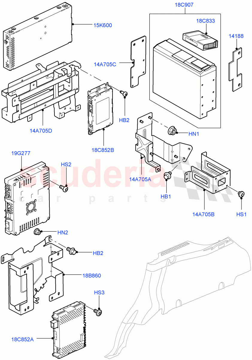 Family Entertainment System (Luggage Compartment) ((V) FROMAA000001, (V) TOBA999999) of Land Rover Land Rover Range Rover Sport (2010-2013) [5.0 OHC SGDI SC V8 Petrol]