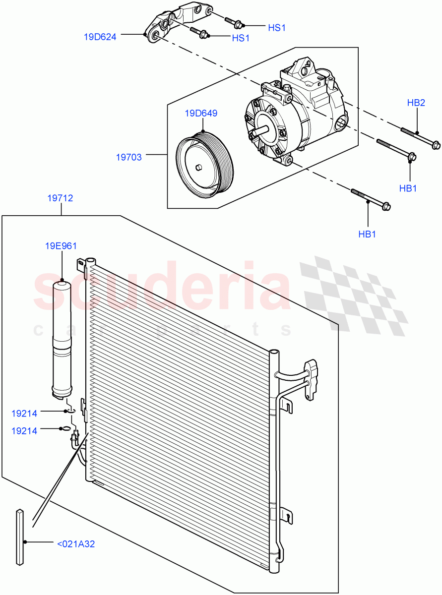 Air Conditioning Condensr/Compressr(Lion Diesel 2.7 V6 (140KW))((V)TO9A999999) of Land Rover Land Rover Range Rover Sport (2005-2009) [4.4 AJ Petrol V8]